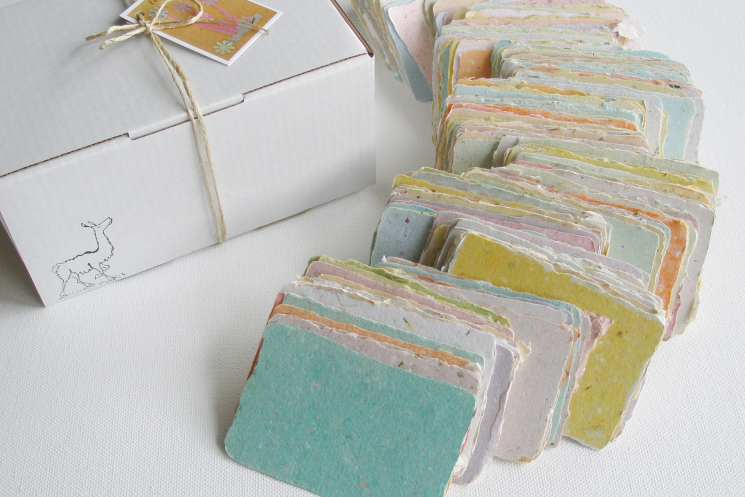 coloured handmade recycled cards