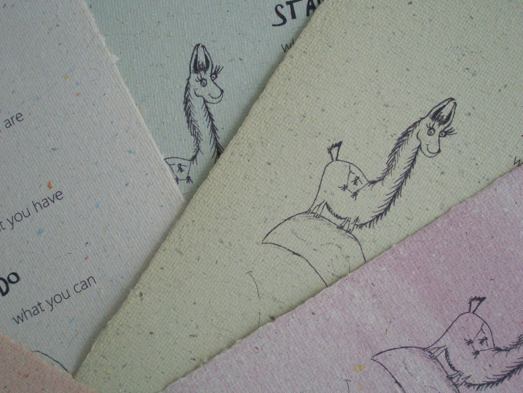 Handmade Recycled Paper - Printed with a regular ink jet printer