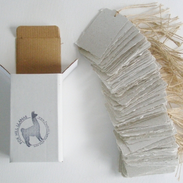 100 Handmade Recycled Tags - Llama Poo