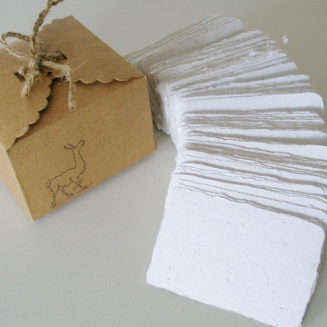 Llama Fibre Business Cards, Blank, Hand-made, Recycled Paper with Llama Fibre, 120, Eco Friendly, Organic, Deckle Edge, Pet Grooming Card