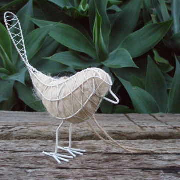 Native Bird Nester. Wire Bird with Llama Fibre Nesting Material, love birds, Gift for bride, Mother's Day Gift, Garden Gift Idea, Eco