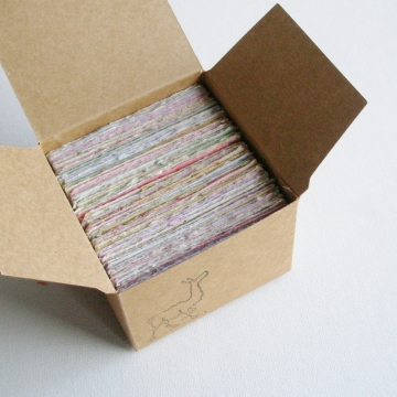 Lunch Box Notes, Love Notes, Message Paper for Mum, Box of Hand-made Recycled Paper, 120 Small Hand Torn Pieces, Lunchbox Messages, Obento