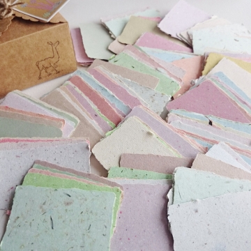 Box of 200 Handmade Recycled Paper Cards - Blank 2x3"