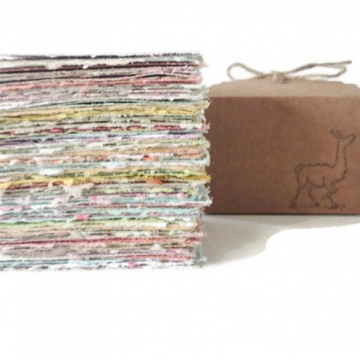Note Paper - Handmade Recycled Note Paper - Gift Boxed Note Paper - Hand Torn Note Paper - 100 sheets - colourful paper 100 Pieces of Paper