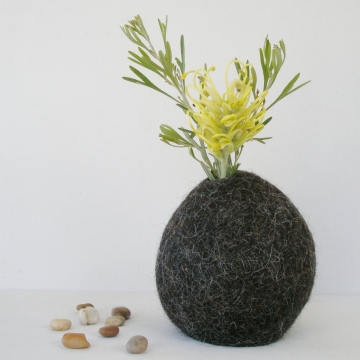 Flower Vase -  Llama Fiber Vase - Vase - Unique Decorator Vase - Natural Decor - Felt Pod Vase - Shelf Decor - Hidden Vase