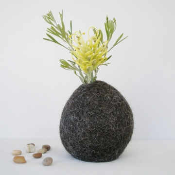 Flower Vase -  Llama Fiber Vase - Vase - Unique Decorator Vase - Natural Decor - Felt Pod Vase - Shelf Decor - Hidden Vase