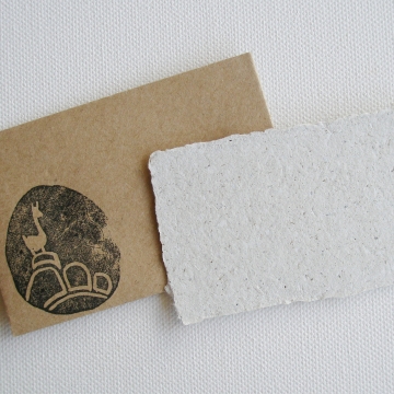 Handmade Recycled Llama Poo Paper Mini Gift Card with Brown Envelope