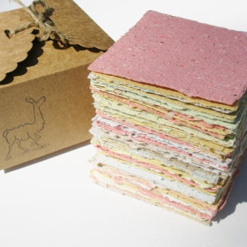 Handmade Recycled Note Paper with Llama Poo