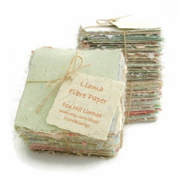 Handmade Recycled Note Paper with Llama Fibre