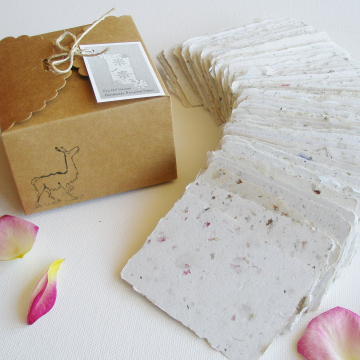 120 Handmade Business Cards - Blank Recycled Paper - Box of 120 - Gift Tags - Calling Card - Gift Card - Florists card - Attendance Cards