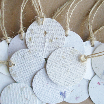 100 Small Round Tags - 3.5cm - Neutral Tones