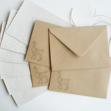 7x5" Llama Poo Paper Letter Set - No. 12