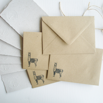 Lot of 6 - 6x4" Llama Poo Paper Letter Set - No. 6