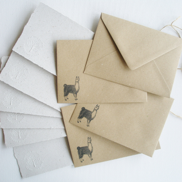Lot of 6 - 6x4" Llama Poo Paper Letter Set - No. 4