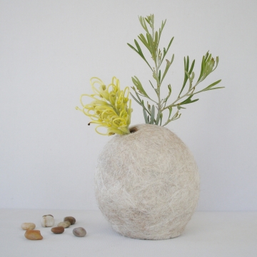 Stem Vase - Llama Fiber Vase - Vase - Flower Vase - Natural Decor - Felt Pod Vase - Shelf Decor - Hidden Vase Stem Vase - Llama Fiber Vase - Vase - Flower Vase - Natural Decor - Felt Pod Vase - Shelf Decor - Hidden Vase