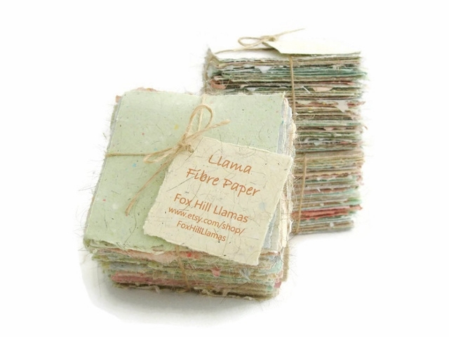 Handmade Recycled Note Paper with Llama Fibre