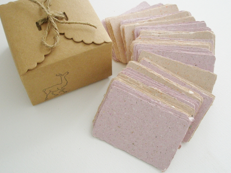 Handmade Recycled Paper with Llama Poo - Business Cards