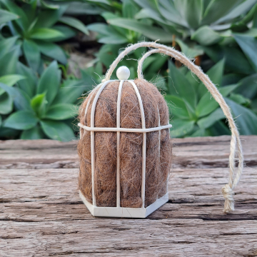 Lot of 6 - upcycled, scuffy mini bird nester - cream