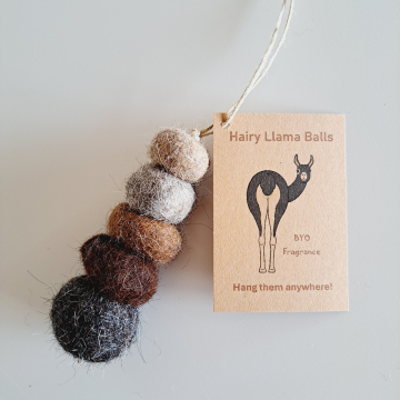 Hairy Llama Balls - Car mirror dangle