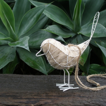Native Bird Nester. Wire Bird with Llama Fibre Nesting Material, love birds, Gift for bride, Mother's Day Gift, Garden Gift Idea, Eco