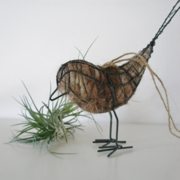 Native Bird Nester. Wire Bird with Llama Fibre Nesting Material. Mother's Day Gift, Spring Gift, Gift for Nature