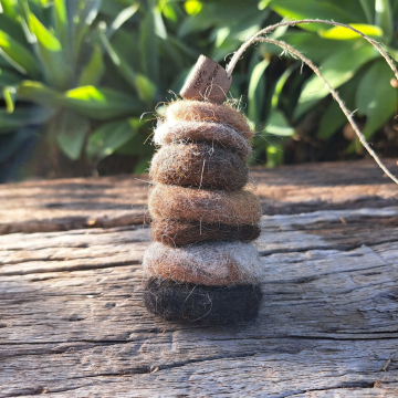 7 Pebble Stack  - Felt Dangle for your car or home.