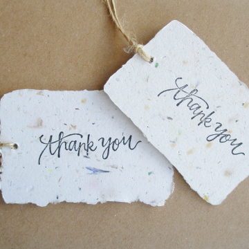 100 THANK YOU Tags - Neutral Tones