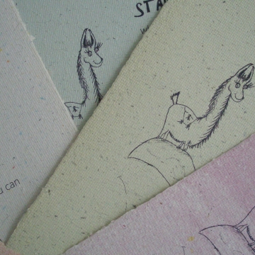 Handmade Recycled Paper - Printed with a regular ink jet printer
