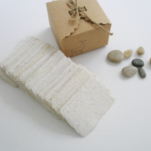 Handmade Recycled Business Cards with Llama Poo