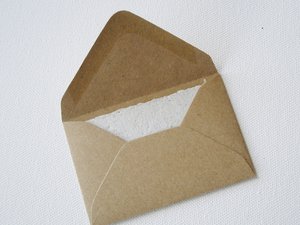 Christmas Mini Gift Card with Brown Envelope, Handmade Recycled Llama Poo Paper Card, hand stamped envelope