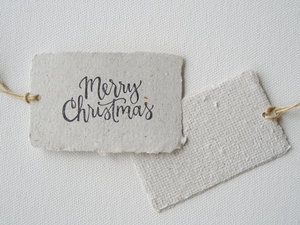 8 MERRY CHRISTMAS Llama Poo Tags, Recycled Gift Tags / Swing Tags with Deckle Edge for Xmas Gifts, Llama Gifts, Llama Products, Calligraphy