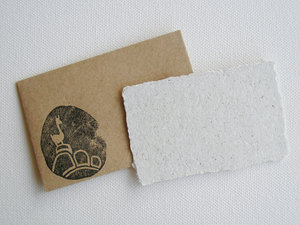 Handmade Recycled Llama Poo Paper Mini Gift Card with Brown Envelope