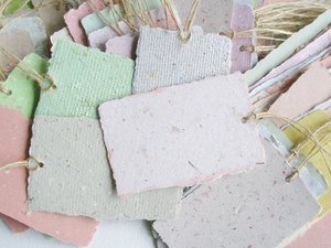 Handmade Recycled Paper Tags - 100 Gift Tags - Bulk Swing Tags - Deckle Edge Tags - Eco Friendly Gift Tags - Eco Friendly Gifts - Name Tags