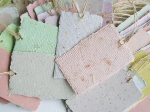 Handmade Recycled Paper Tags - 100 Gift Tags - Bulk Swing Tags - Deckle Edge Tags - Eco Friendly Gift Tags - Eco Friendly Gifts - Name Tags
