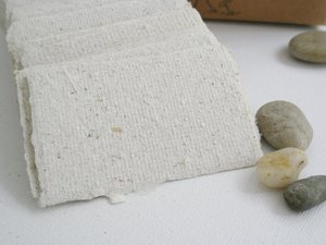 45 Llama Poo Paper Business Cards, Blank Hand-made Recycled Paper with deckle edge