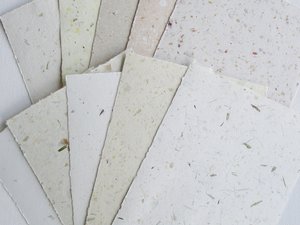 5x7" Sheets, 30 Sheets, Neutral Recycled Paper, Handmade Paper, Botanicals, Flowers, Typewriter Paper, Poetry Paper, Calligraphy Paper,