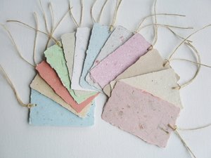 Handmade Recycled Paper Tags - 100 Gift Tags - Bulk Swing Tags - Deckle Edge Tags - Eco Friendly Gift Tags - Eco Friendly Gifts - Name Tags