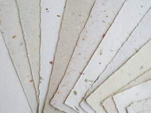 5x7" Sheets, 30 Sheets, Neutral Recycled Paper, Handmade Paper, Botanicals, Flowers, Typewriter Paper, Poetry Paper, Calligraphy Paper,