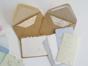 100 Cards with Brown Envelopes, handmade cards with envelopes, Mini Blank Cards and Envelopes, Recycled cards, gift cards, florist's cards