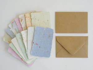 100 Cards with Brown Envelopes, handmade cards with envelopes, Mini Blank Cards and Envelopes, Recycled cards, gift cards, florist's cards