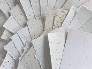 5x7" Sheets, 30 Sheets, Neutral Recycled Paper, Handmade Paper, Botanicals, Flowers, Typewriter Paper, Poetry Paper, Calligraphy Paper,