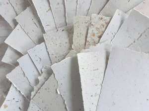 4 x 6" - 50 Sheets Hand made recycled Paper, Neutral Tones