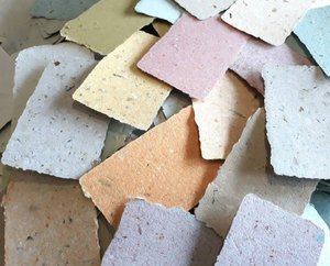 20 Handmade Recycled Paper Cards for Stamping, 3" x 2" Eco friendly Samples to use with rubber stamps or for party place card & calligraphy
