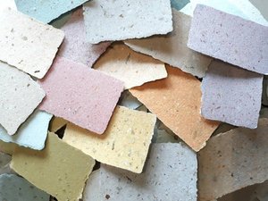 20 Handmade Recycled Paper Cards for Stamping, 3" x 2" Eco friendly Samples to use with rubber stamps or for party place card & calligraphy