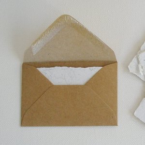 Christmas Llama Fibre Mini Card and Hand Stamped Envelope, Handmade Recycled Paper Card
