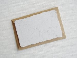 Christmas Llama Fibre Mini Card and Hand Stamped Envelope, Handmade Recycled Paper Card