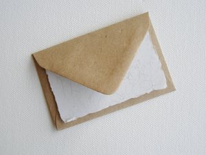 Christmas Llama Fibre Mini Card and Hand Stamped Envelope, Handmade Recycled Paper Card