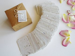 120 Handmade 2x3 Cards. Neutral Blank Recycled Paper. Box of 120. Calling or Place Card. Gift Card. Florist. Attendance. Letterpress Wedding