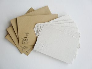 Llama Poo Paper Letter Set. Handmade recycled writing paper for children 6x4"