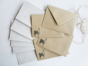 6x4 Inch Llama Poo Paper Letter Set. Handmade writing sheets with stamped envelopes. Gift for llama lover or llama theme party